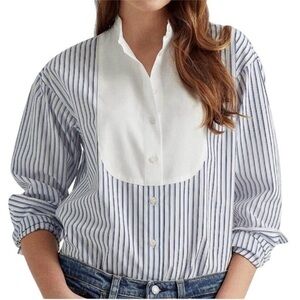 Lauren Ralph Lauren Striped Button-Down Tuxedo Shirt